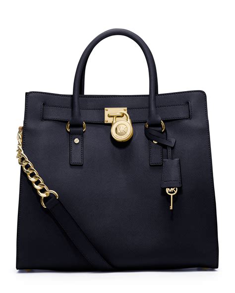 michael kors hamilton saffiano tote black|Michael Kors large tote handbags.